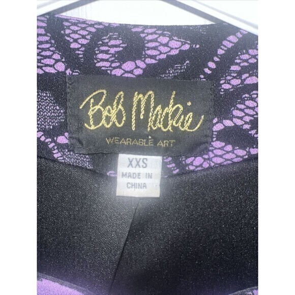 Bob Mackie Wearable Art Open Jacket Lilac Black Ladies XXS‎ - Picture 3 of 8